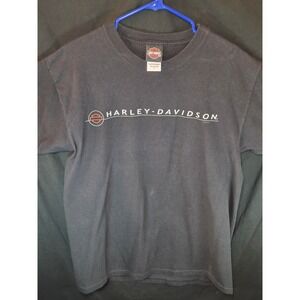 Harley-Davidson T-Shirt Mens Large Black Northern Lights Skulls  2009